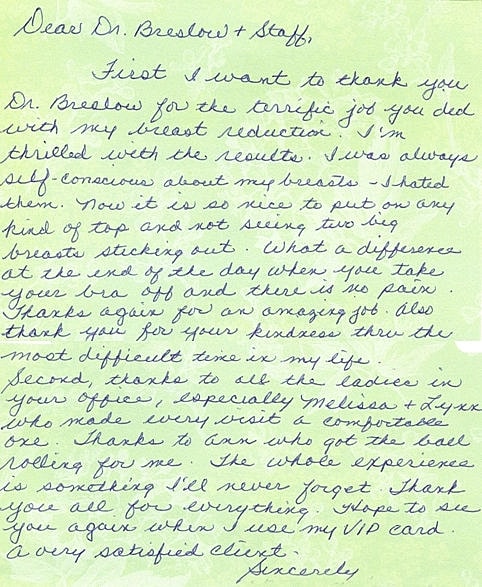 Plastic Surgery Testimonials
