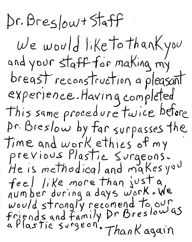 Plastic Surgery Testimonials