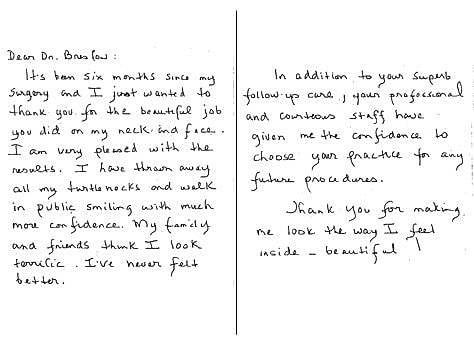 Plastic Surgery Testimonials