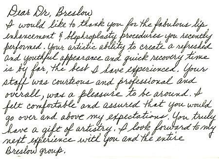 Plastic Surgery Testimonials