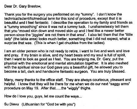 Plastic Surgery Testimonials