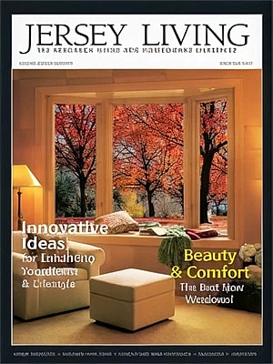 Jersey Living magazine cover featuring autumn scenery.