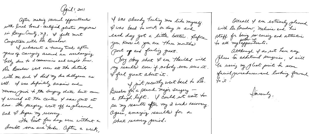 Plastic Surgery Testimonials