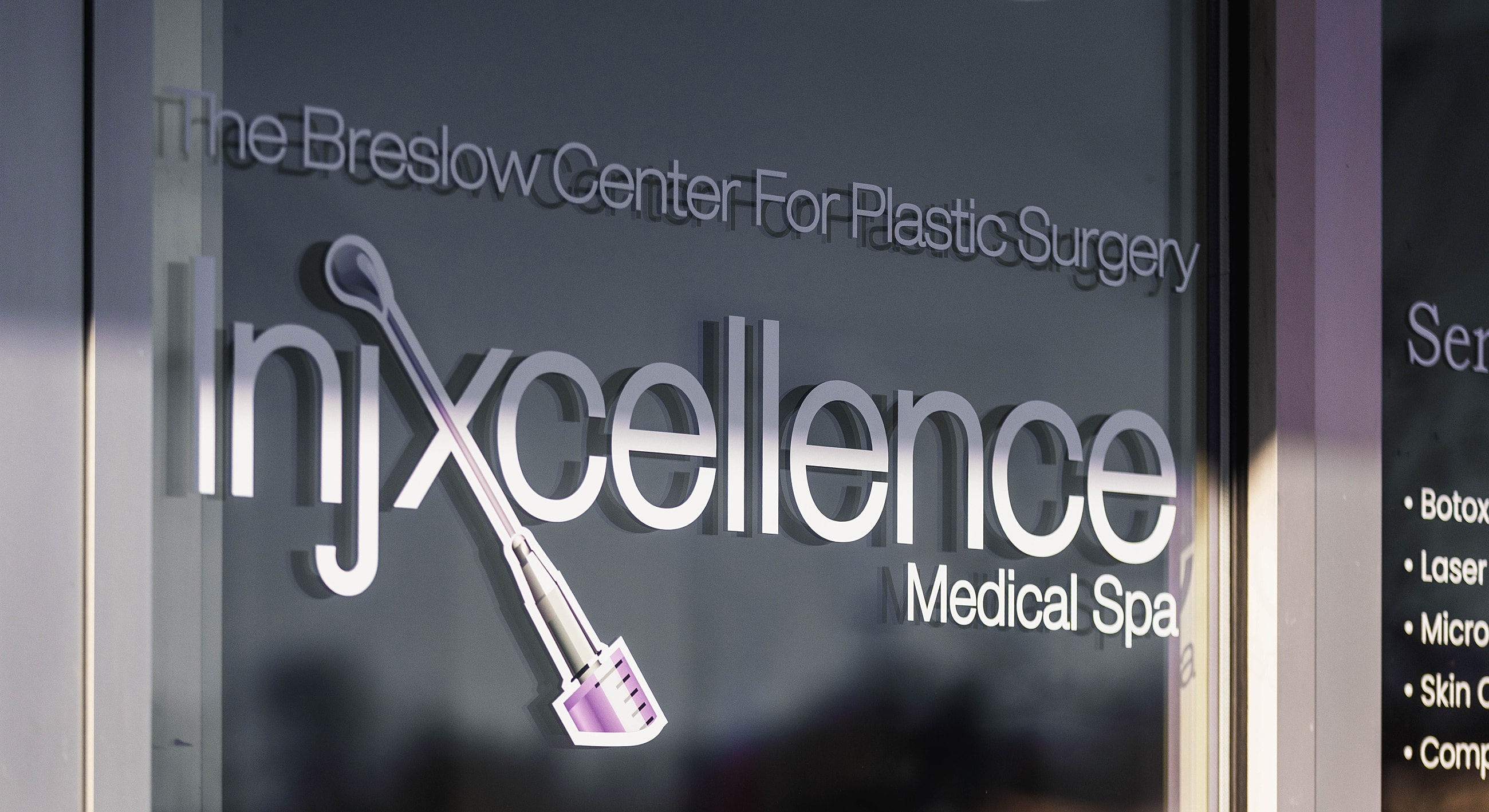 Medical spa sign for Injxcellence services