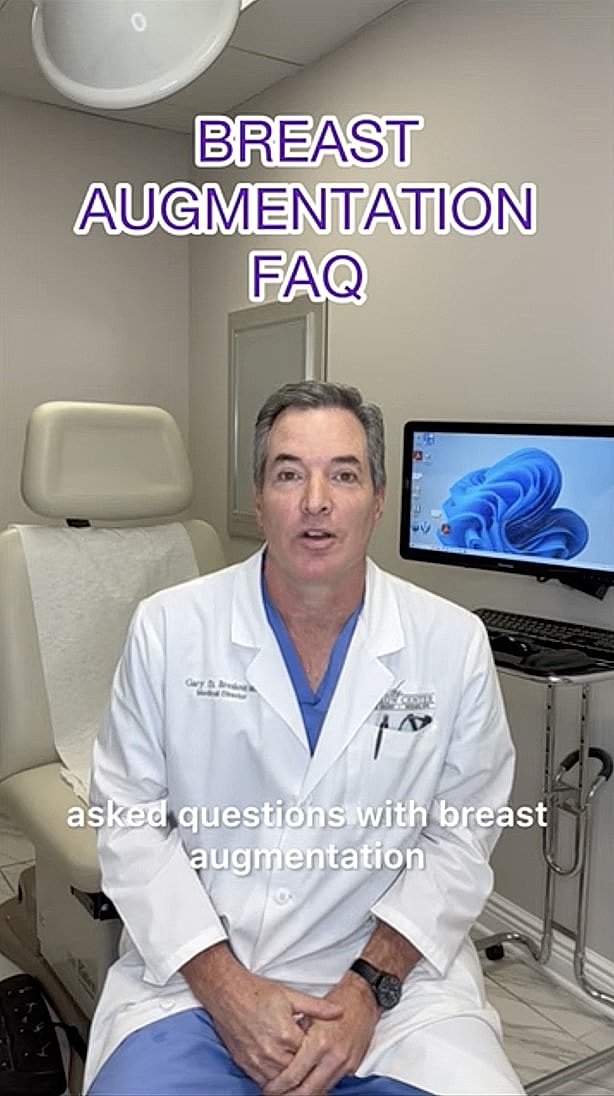 Doctor discussing breast augmentation frequently asked questions.