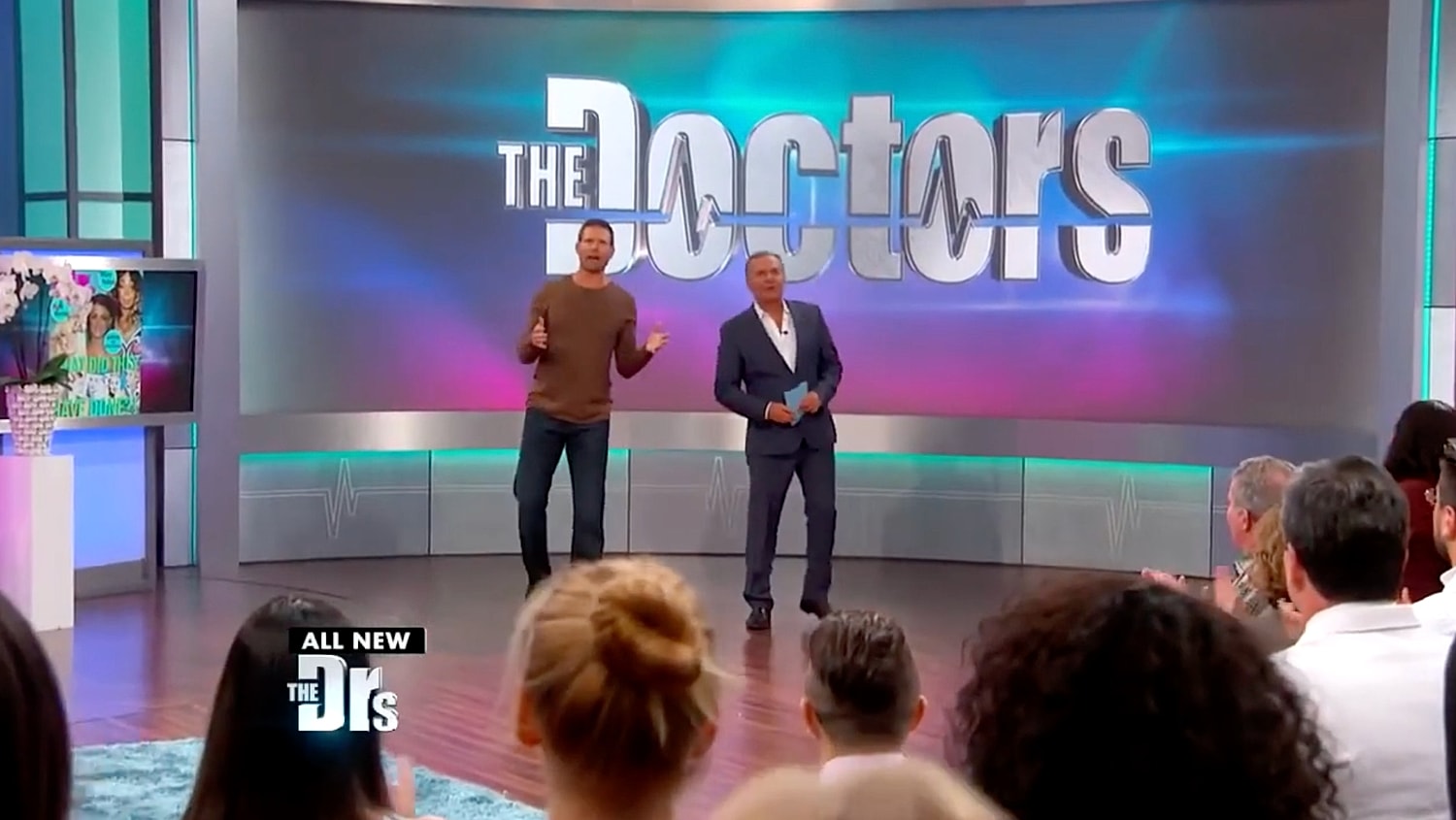 Hosts presenting on The Doctors television show.